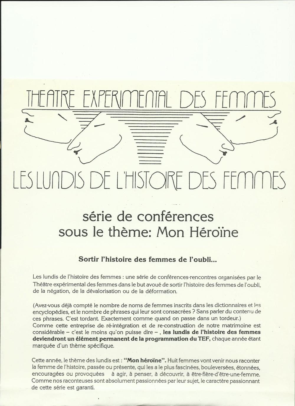 Série de conférence sous le thème Mon Héroïne 1